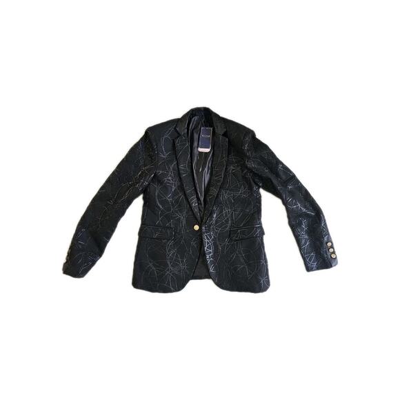 Vintage Black Embroidered Dressy Lined Jacket/Blazer/Coat Size 54 NWT - Picture 1 of 6
